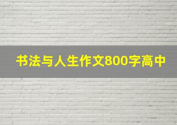 书法与人生作文800字高中