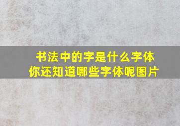 书法中的字是什么字体你还知道哪些字体呢图片