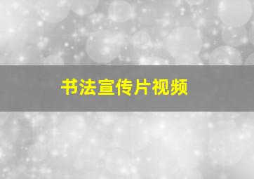 书法宣传片视频