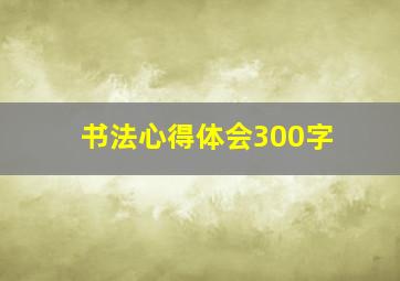 书法心得体会300字