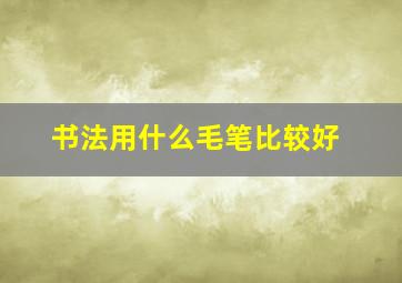 书法用什么毛笔比较好