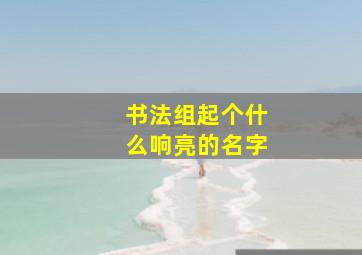 书法组起个什么响亮的名字