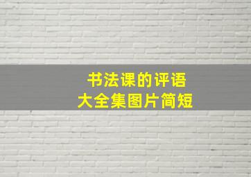 书法课的评语大全集图片简短