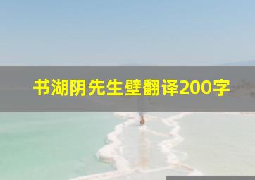 书湖阴先生壁翻译200字