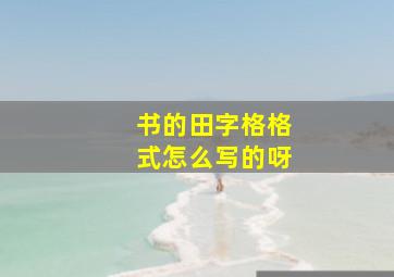 书的田字格格式怎么写的呀