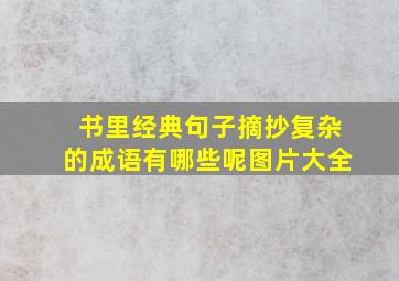 书里经典句子摘抄复杂的成语有哪些呢图片大全