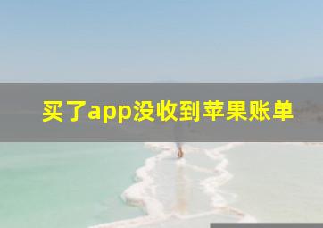 买了app没收到苹果账单