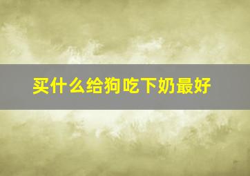 买什么给狗吃下奶最好