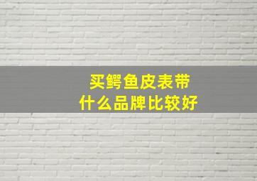 买鳄鱼皮表带什么品牌比较好