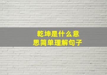 乾坤是什么意思简单理解句子