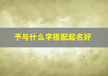 予与什么字搭配起名好