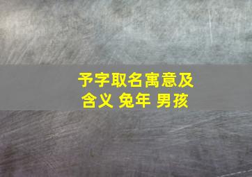 予字取名寓意及含义 兔年 男孩