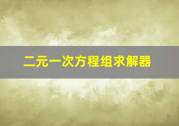 二元一次方程组求解器