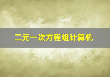 二元一次方程组计算机