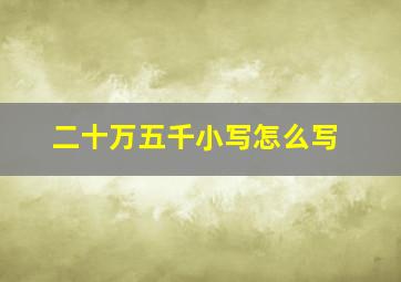 二十万五千小写怎么写