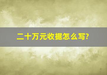 二十万元收据怎么写?