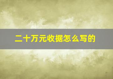 二十万元收据怎么写的