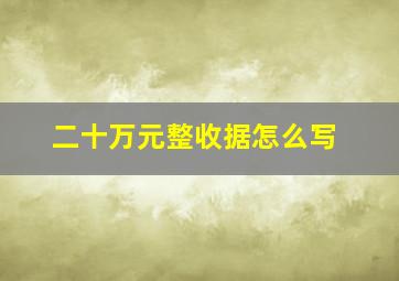 二十万元整收据怎么写