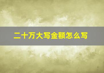 二十万大写金额怎么写