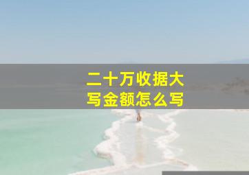 二十万收据大写金额怎么写