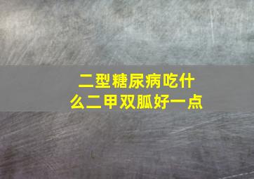 二型糖尿病吃什么二甲双胍好一点