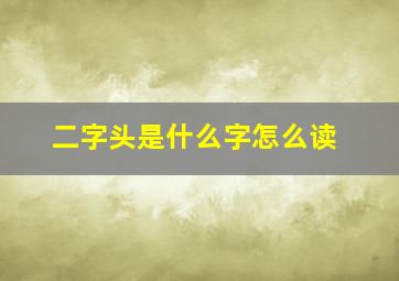 二字头是什么字怎么读