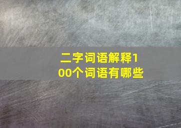 二字词语解释100个词语有哪些