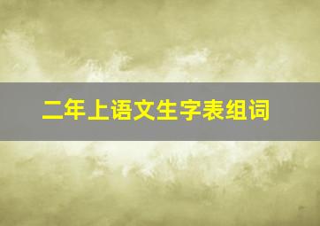 二年上语文生字表组词