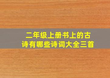 二年级上册书上的古诗有哪些诗词大全三首