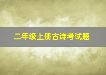 二年级上册古诗考试题