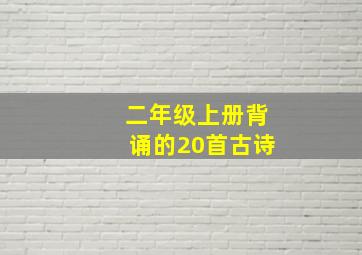 二年级上册背诵的20首古诗