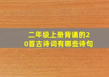 二年级上册背诵的20首古诗词有哪些诗句