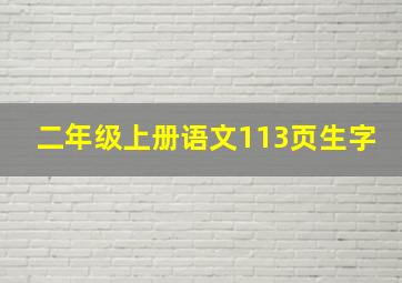 二年级上册语文113页生字