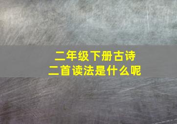 二年级下册古诗二首读法是什么呢