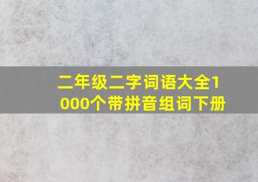 二年级二字词语大全1000个带拼音组词下册