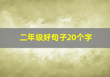 二年级好句子20个字