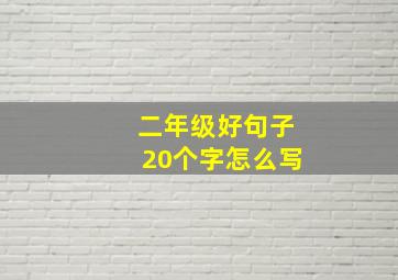 二年级好句子20个字怎么写