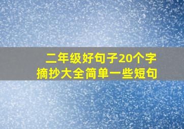 二年级好句子20个字摘抄大全简单一些短句