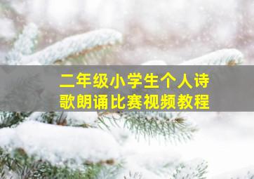 二年级小学生个人诗歌朗诵比赛视频教程