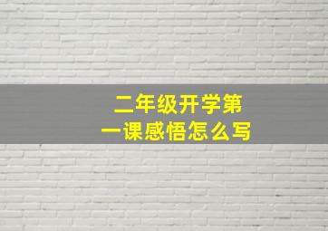 二年级开学第一课感悟怎么写