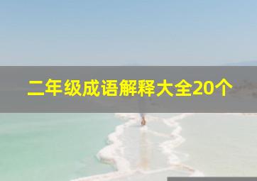 二年级成语解释大全20个