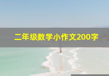 二年级数学小作文200字