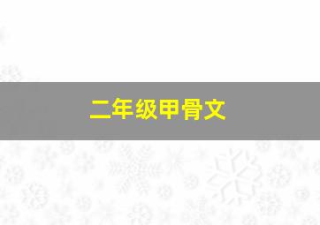 二年级甲骨文