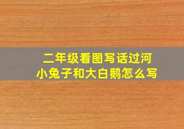 二年级看图写话过河小兔子和大白鹅怎么写