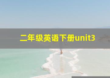 二年级英语下册unit3