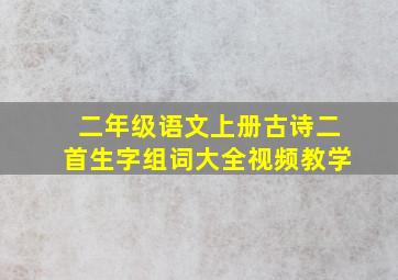 二年级语文上册古诗二首生字组词大全视频教学