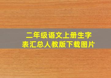 二年级语文上册生字表汇总人教版下载图片