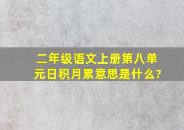 二年级语文上册第八单元日积月累意思是什么?