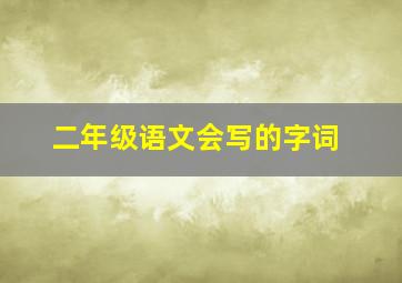 二年级语文会写的字词