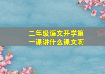 二年级语文开学第一课讲什么课文啊